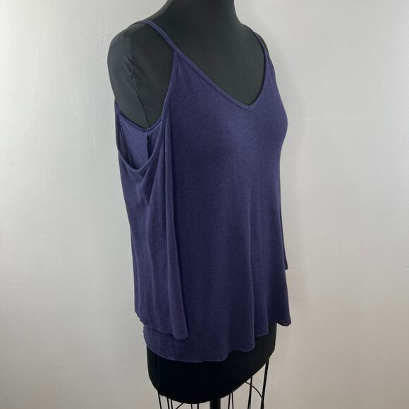 Bailey 44 Cold Shoulder Genie Top Purple Amethyst Bell Sleeves Top Size XS NEW - Picture 5 of 12